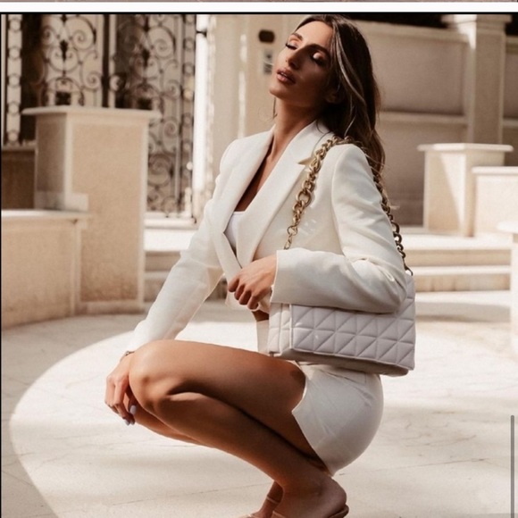 NWT ZARA Cropped Blazer White XXL Blogger’s Fav - Picture 2 of 14